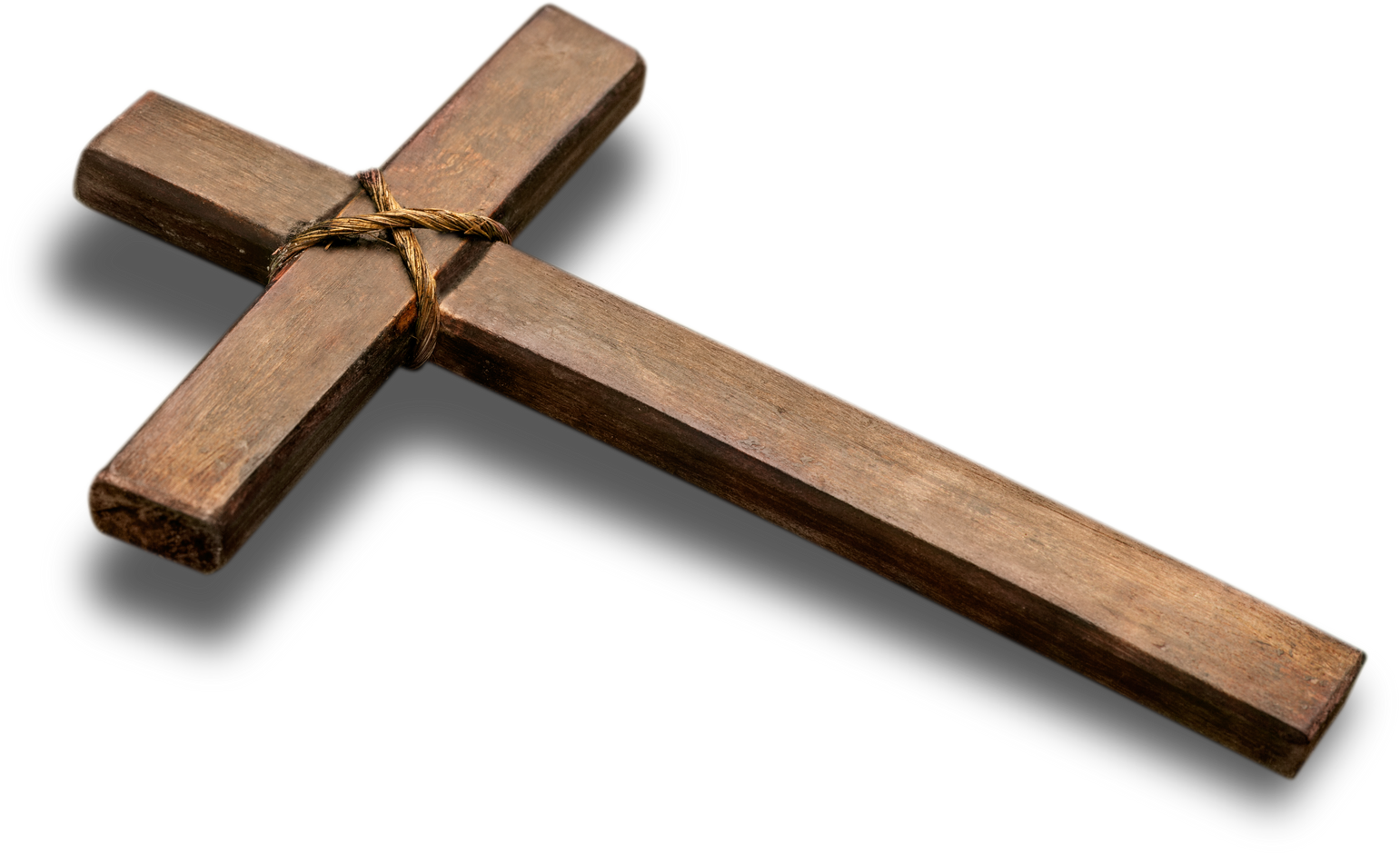 Holy Wooden Cross on White Background